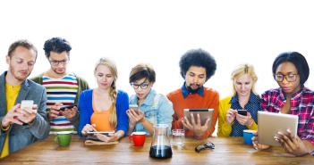 Multi-Ethnic People Social Networking